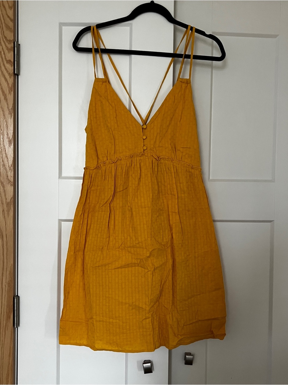 Cupshe Mustard Yellow Strappy V-Neck Mini Sundress